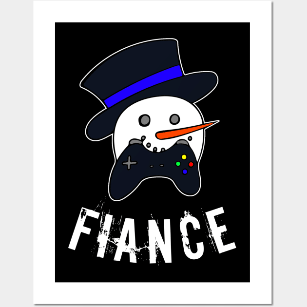 Snowman Face Gamer Fiance Wall Art by MaystarUniverse